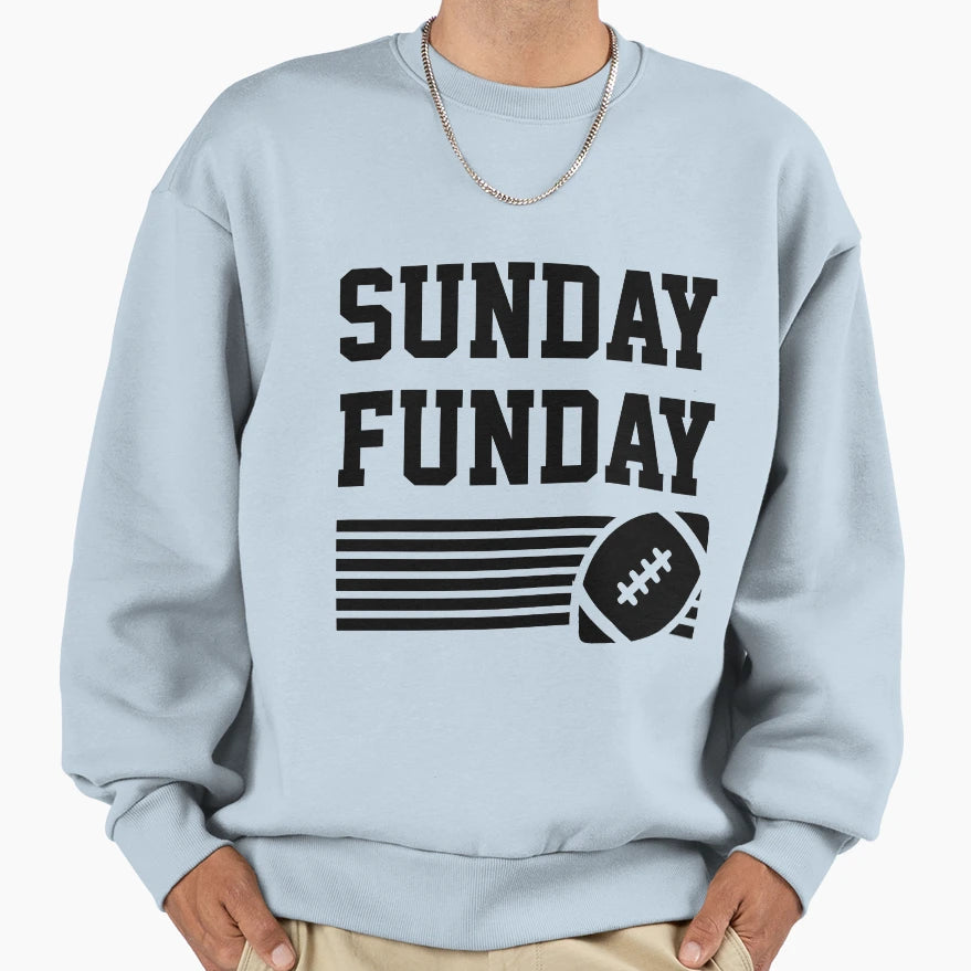 Sunday Funday Football Gift Sports Sweatshirt - Graphic Print Men Women - T-Shirt, Sweatshirt, Hoodie