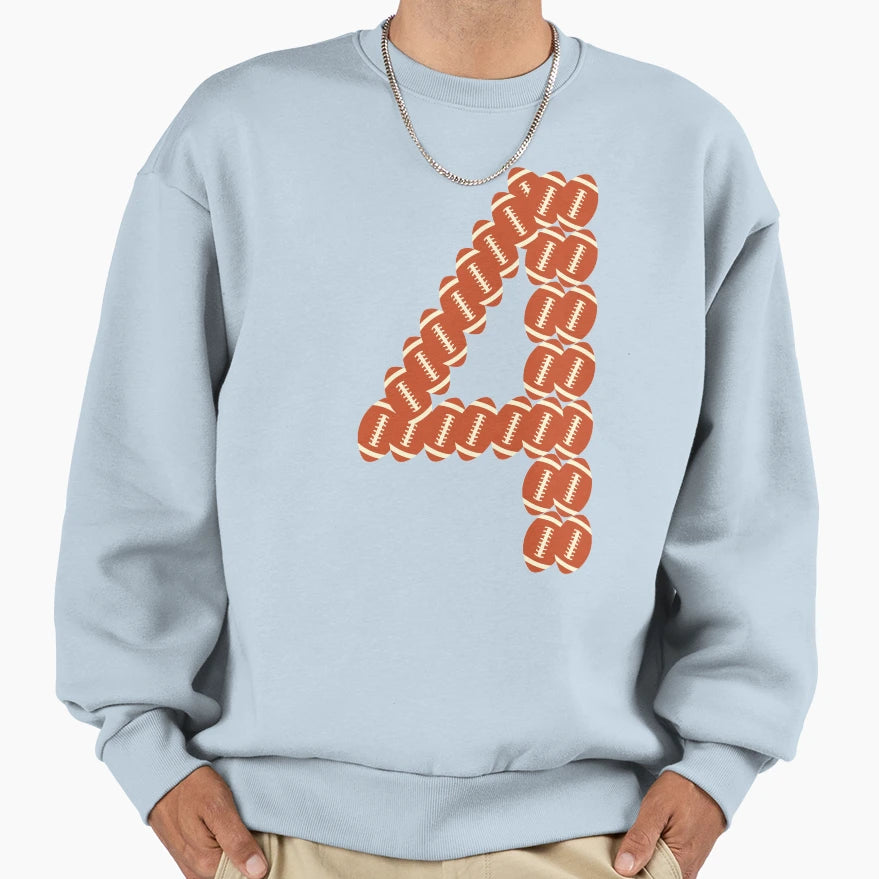 Player Number 4 Four American Sweatshirt - Custom Art Print Unisex - T-Shirt, Sweatshirt, Hoodie