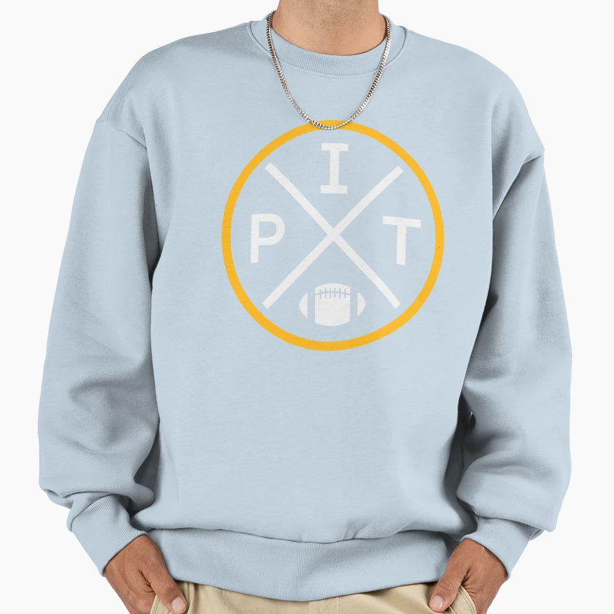 Pittsburgh Football Emblem Pit Sweatshirt - Aesthetic Graphic Men Women - T-Shirt, Sweatshirt, Hoodie