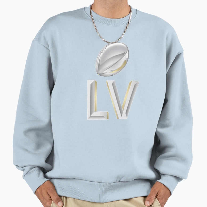Silver Super Bowl Lv Sweatshirt - Minimalist Print Men Women - T-Shirt, Sweatshirt, Hoodie