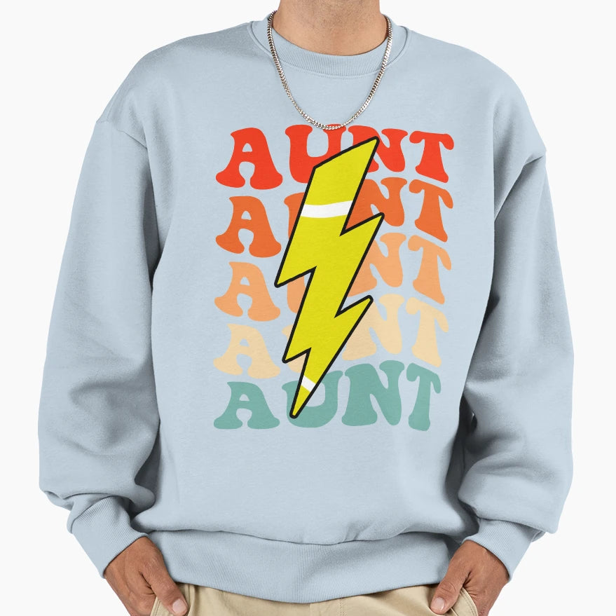 Tennis Aunt Groovy Lightning Bolt Sweatshirt - Streetwear Style Men Women - T-Shirt, Sweatshirt, Hoodie