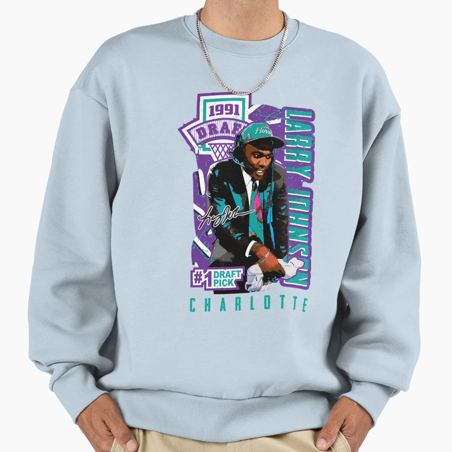 Larry Johnson Draft Pick Sweatshirt - Graphic Print for Adults - T-Shirt, Sweatshirt, Hoodie