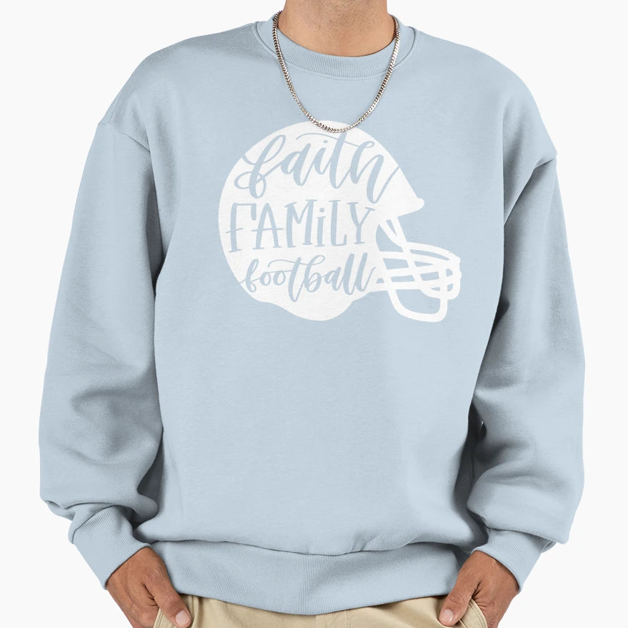 Faith Family Football Sweatshirt - Unique Graphic Unisex - T-Shirt, Sweatshirt, Hoodie