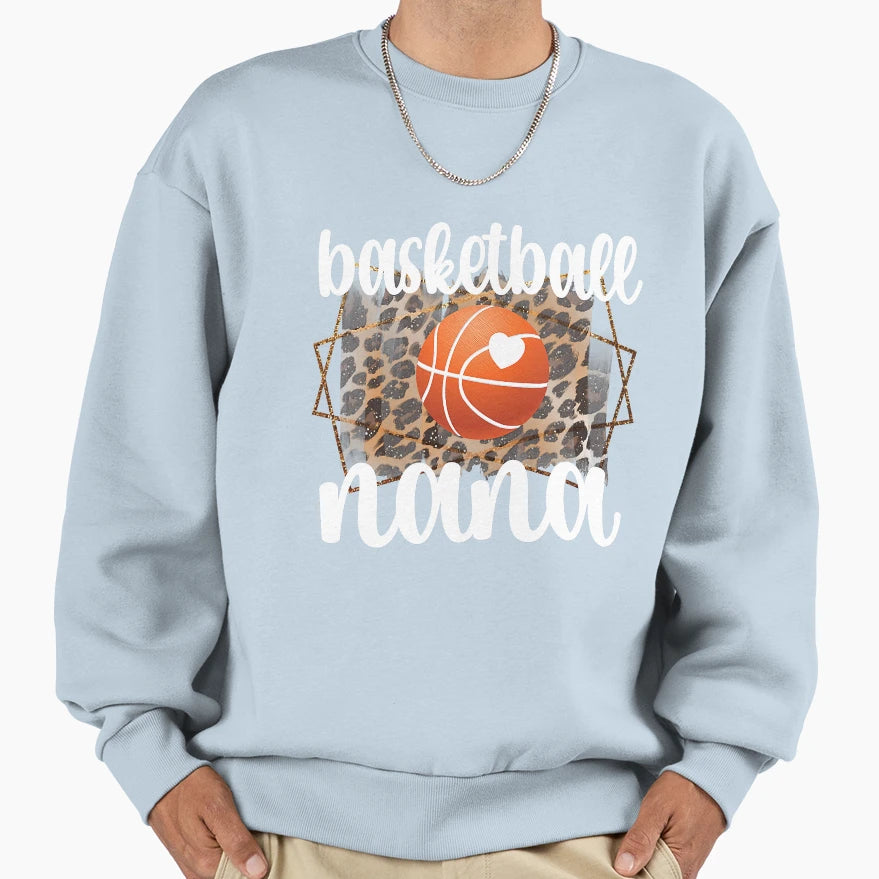 Basketball Nana Grandma Sweatshirt - Custom Art Print for Adults - T-Shirt, Sweatshirt, Hoodie