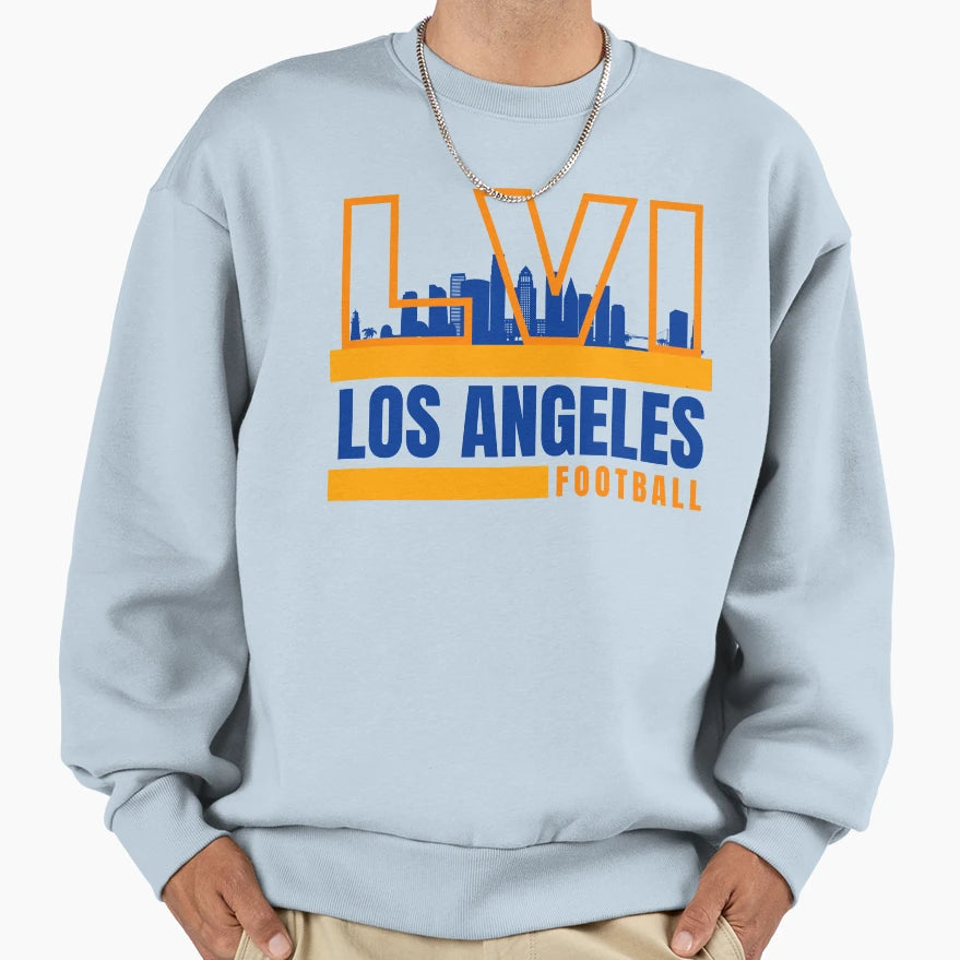 Los Angeles Football Yellow Blue Sweatshirt - Custom Art Print for Adults - T-Shirt, Sweatshirt, Hoodie