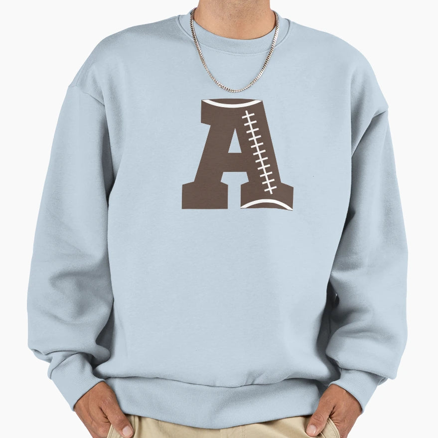 Personalized Football Initial Sweatshirt - Unique Graphic for Adults - T-Shirt, Sweatshirt, Hoodie