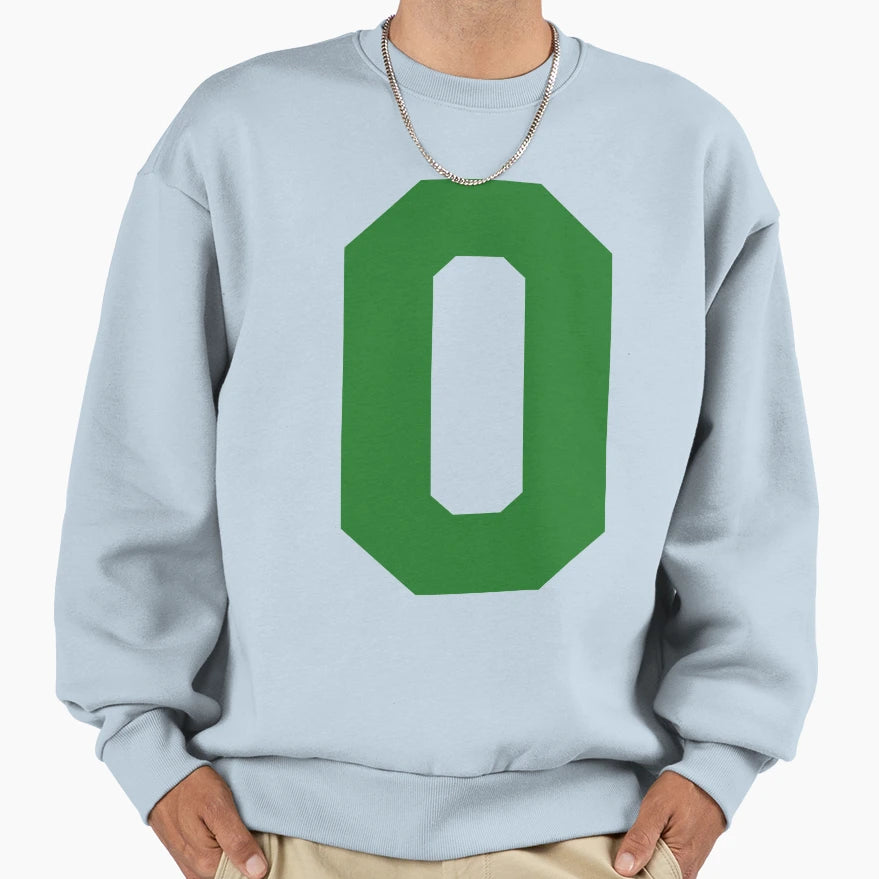Alphabet Green O Sports Letter O Sweatshirt - Minimalist Print for Adults - T-Shirt, Sweatshirt, Hoodie
