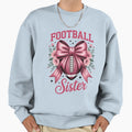 Football Sister Bow Floral Accents Sweatshirt - Trendy Graphic Men Women - T-Shirt, Sweatshirt, Hoodie