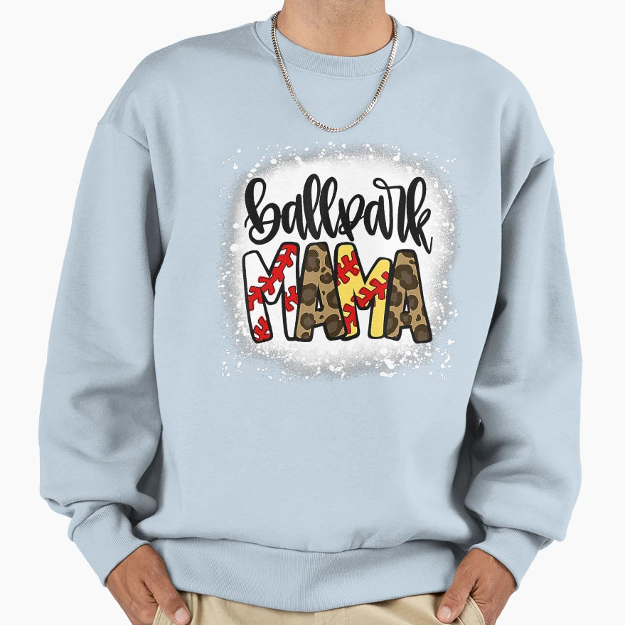 Ballpark Mom Mama Baseball Softball Sweatshirt - Minimalist Print Unisex - T-Shirt, Sweatshirt, Hoodie