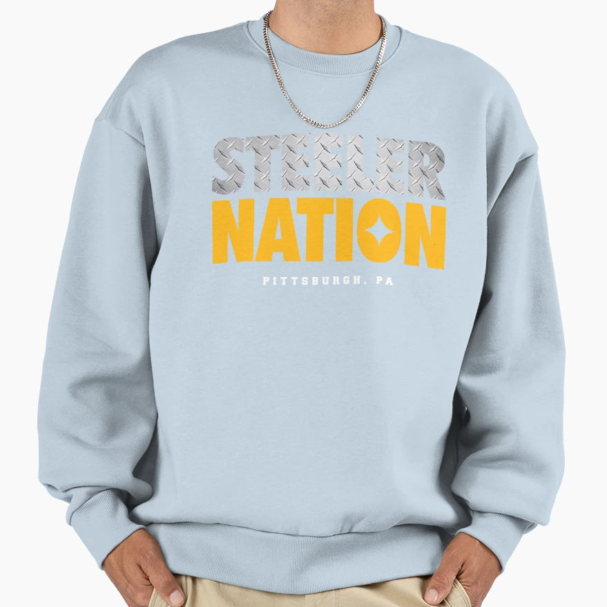 Steeler Nation Sweatshirt - Graphic Print Men Women - T-Shirt, Sweatshirt, Hoodie