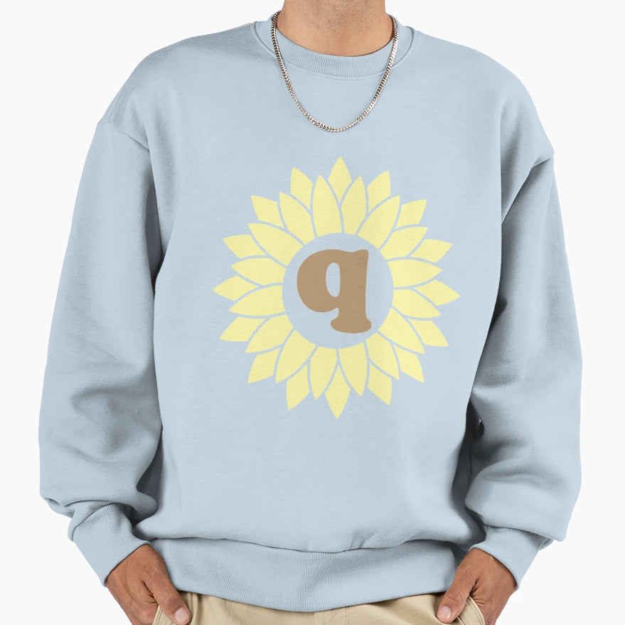 Q Sunflower Sweatshirt - Novelty Apparel Unisex - T-Shirt, Sweatshirt, Hoodie