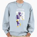 JJ Minnesota 18 Football Art Sweatshirt - Casual Everyday Wear Men Women - T-Shirt, Sweatshirt, Hoodie