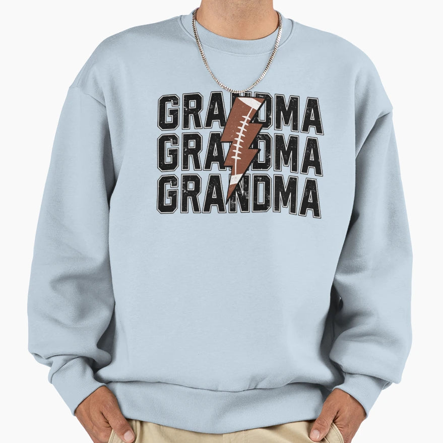 Football Grandma Lightning Sweatshirt - Casual Everyday Wear for Adults - T-Shirt, Sweatshirt, Hoodie