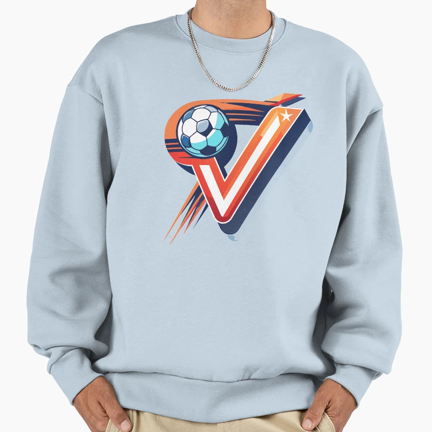 Volley Strike Football Monogram V Sweatshirt - Fun Novelty Design Unisex - T-Shirt, Sweatshirt, Hoodie