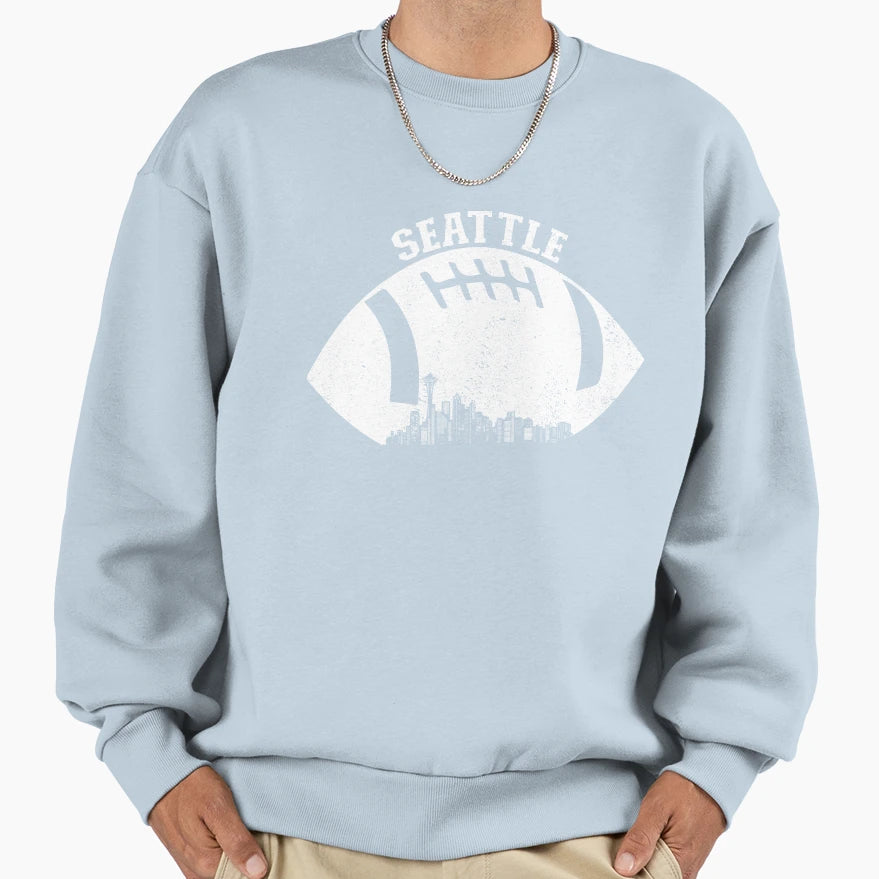 Seattle Skyline Football Fan Seattle Sweatshirt - Aesthetic Graphic Unisex - T-Shirt, Sweatshirt, Hoodie