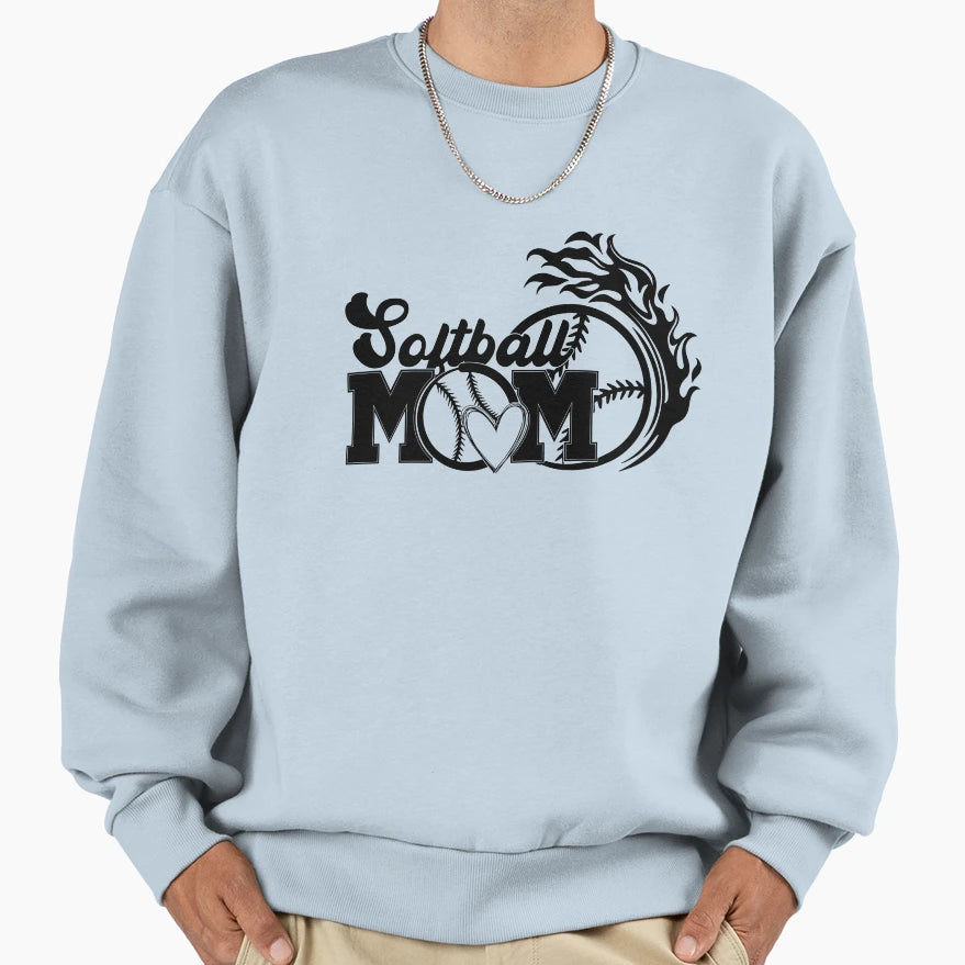 Softball Mom Sweatshirt - Casual Everyday Wear for Adults - T-Shirt, Sweatshirt, Hoodie
