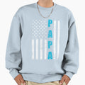 Proud Papa American Flag Fathers Sweatshirt - Novelty Apparel for Adults - T-Shirt, Sweatshirt, Hoodie