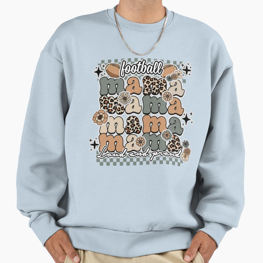 Football Mama Mothers Day Sport Mom Boho Sweatshirt - Trendy Graphic Unisex - T-Shirt, Sweatshirt, Hoodie