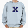 Silver And Navy Varsity Letter X Sweatshirt - Minimalist Print for Adults - T-Shirt, Sweatshirt, Hoodie