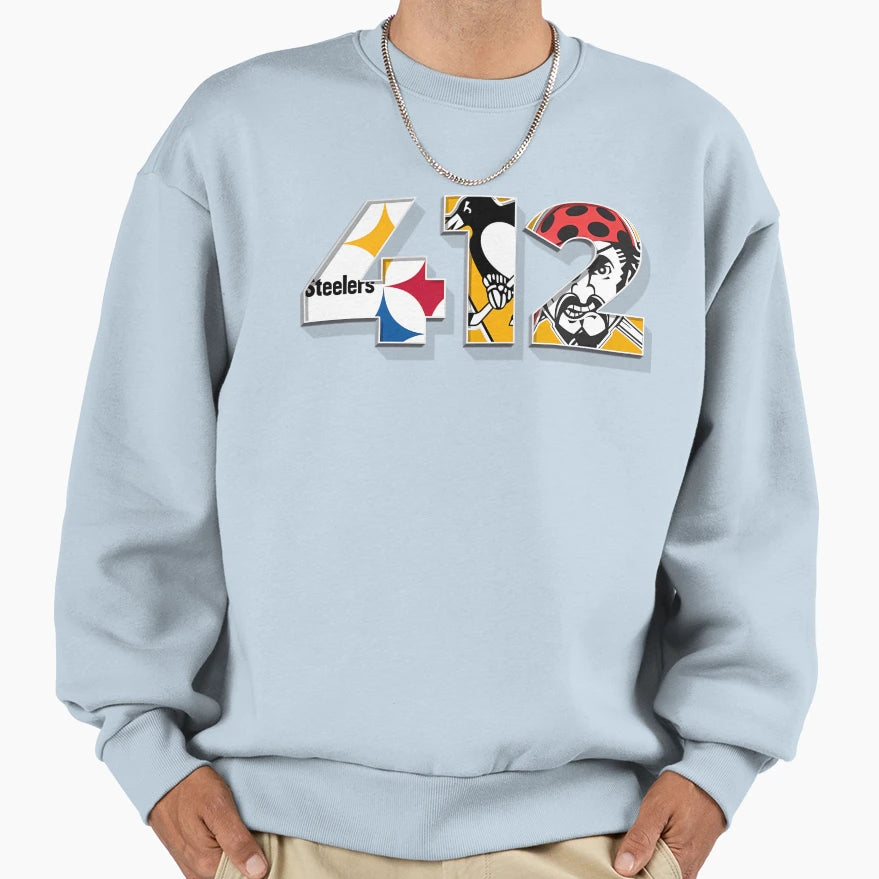 Area Code 412 Sports Teams Sweatshirt - Streetwear Style Men Women - T-Shirt, Sweatshirt, Hoodie