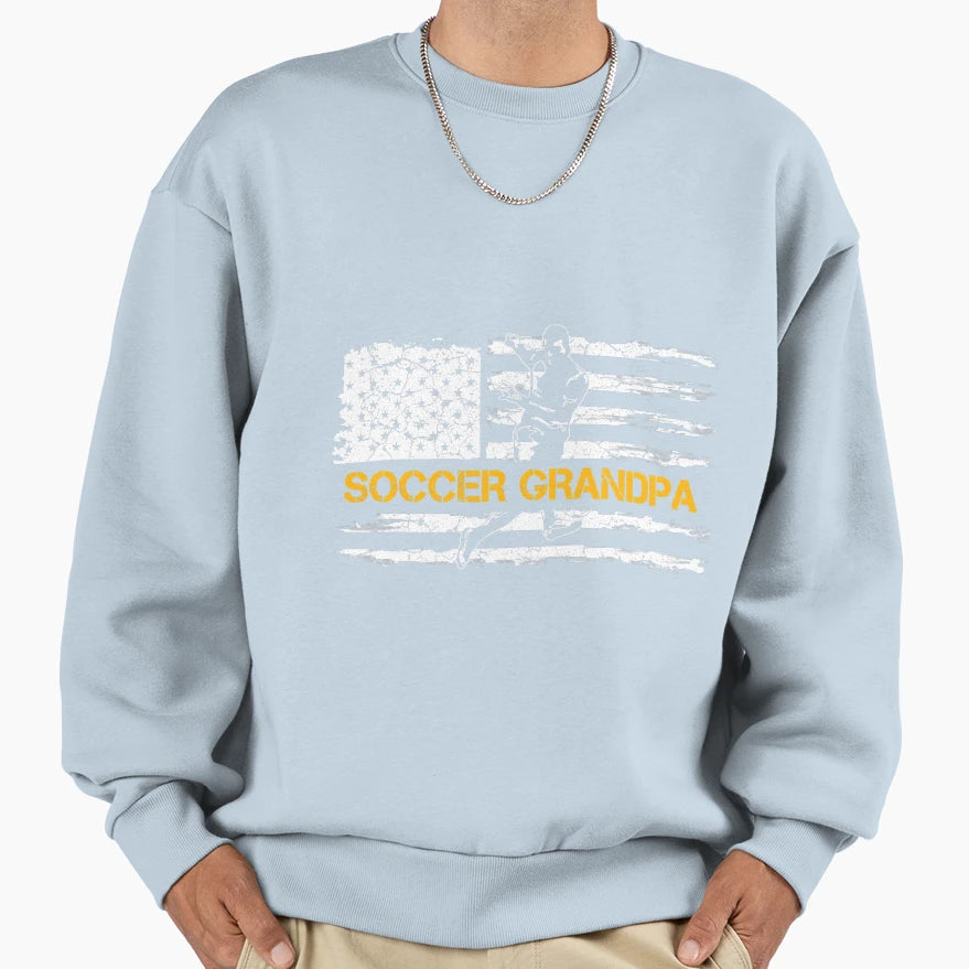 Usa Flag Proud Soccer Grandpa Sweatshirt - Streetwear Style Men Women - T-Shirt, Sweatshirt, Hoodie