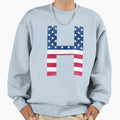 Letter H Capital Alphabet American Sweatshirt - Trendy Graphic Men Women - T-Shirt, Sweatshirt, Hoodie