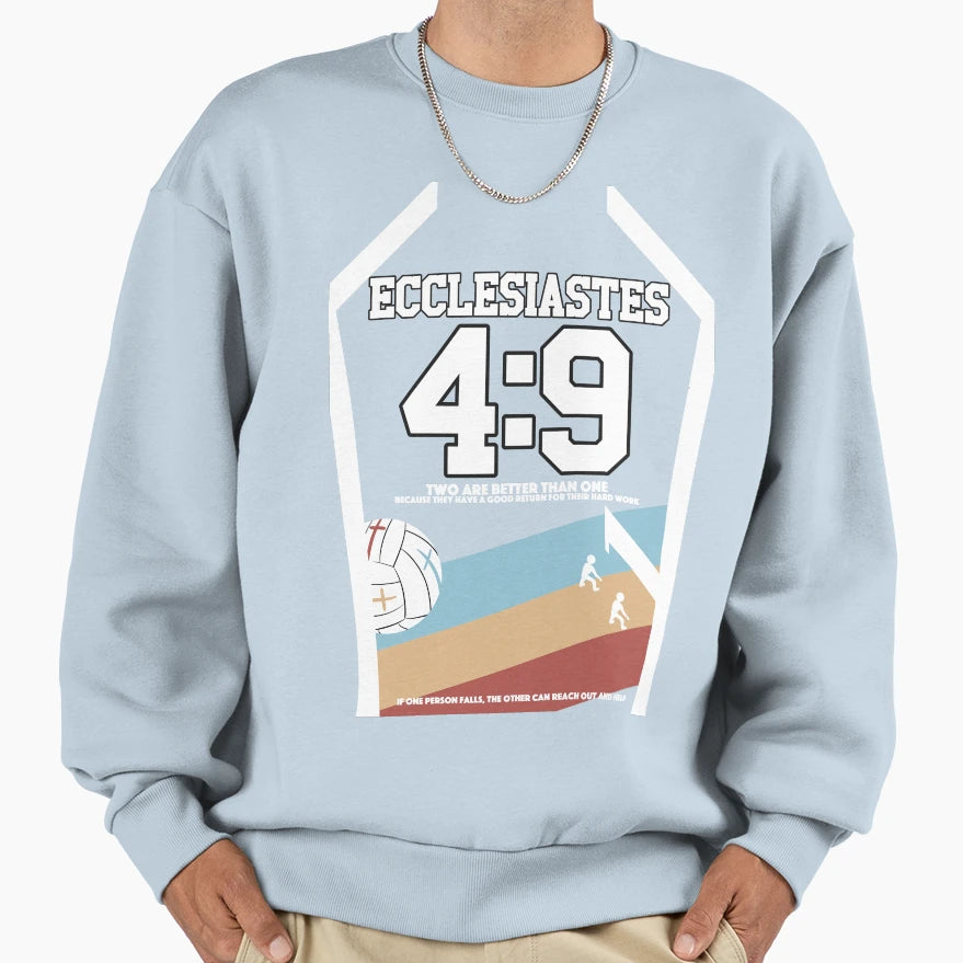 Volleyball Bible Ecclesiastes 4 9 Sweatshirt - Aesthetic Graphic Men Women - T-Shirt, Sweatshirt, Hoodie