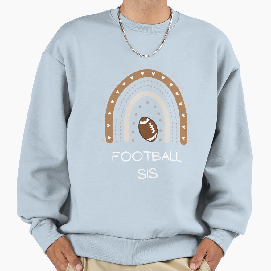Leopard Rainbow American Football Sis Sweatshirt - Trendy Graphic Unisex - T-Shirt, Sweatshirt, Hoodie
