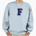 Silver And Navy Varsity Letter F Sweatshirt - Trendy Graphic Men Women - T-Shirt, Sweatshirt, Hoodie