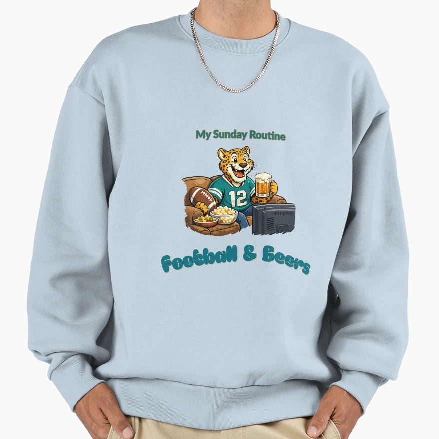 Jacksonville Jaguars Sunday Routine T-Shirt - Novelty Apparel for Adults - T-Shirt, Sweatshirt, Hoodie