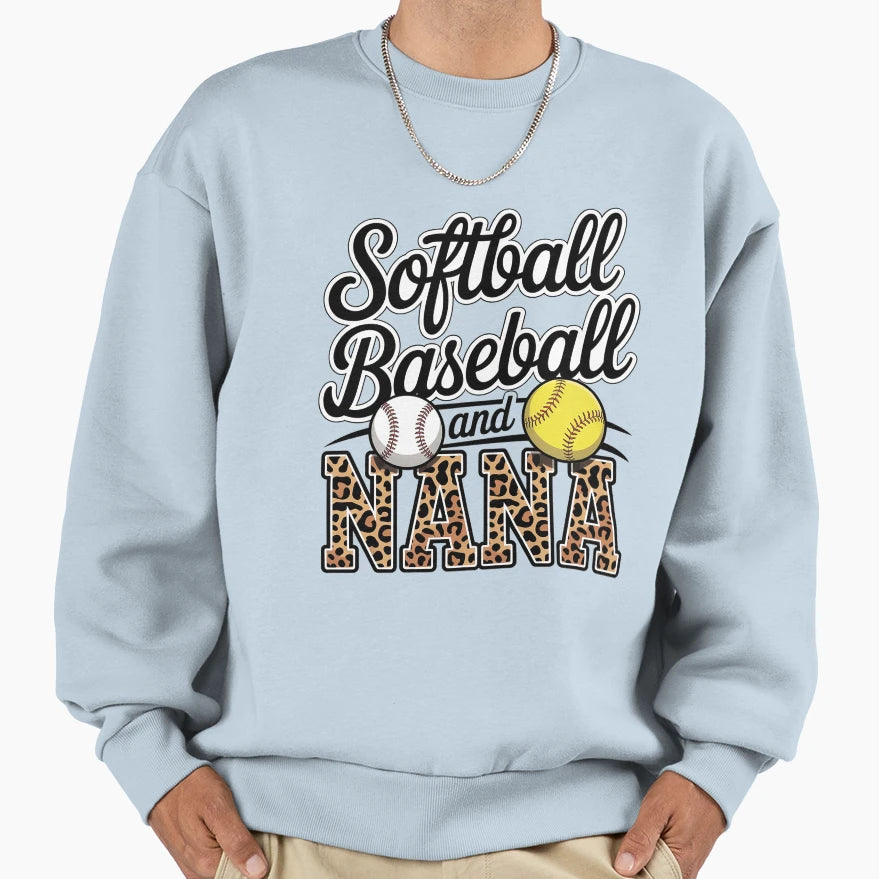 Baseball And Softball Nana Both Sweatshirt - Streetwear Style Unisex - T-Shirt, Sweatshirt, Hoodie