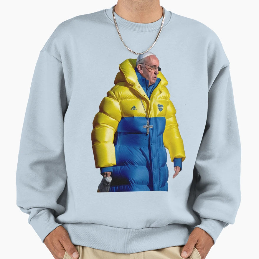 Pope Francis Boca Sweatshirt - Trendy Graphic Men Women - T-Shirt, Sweatshirt, Hoodie