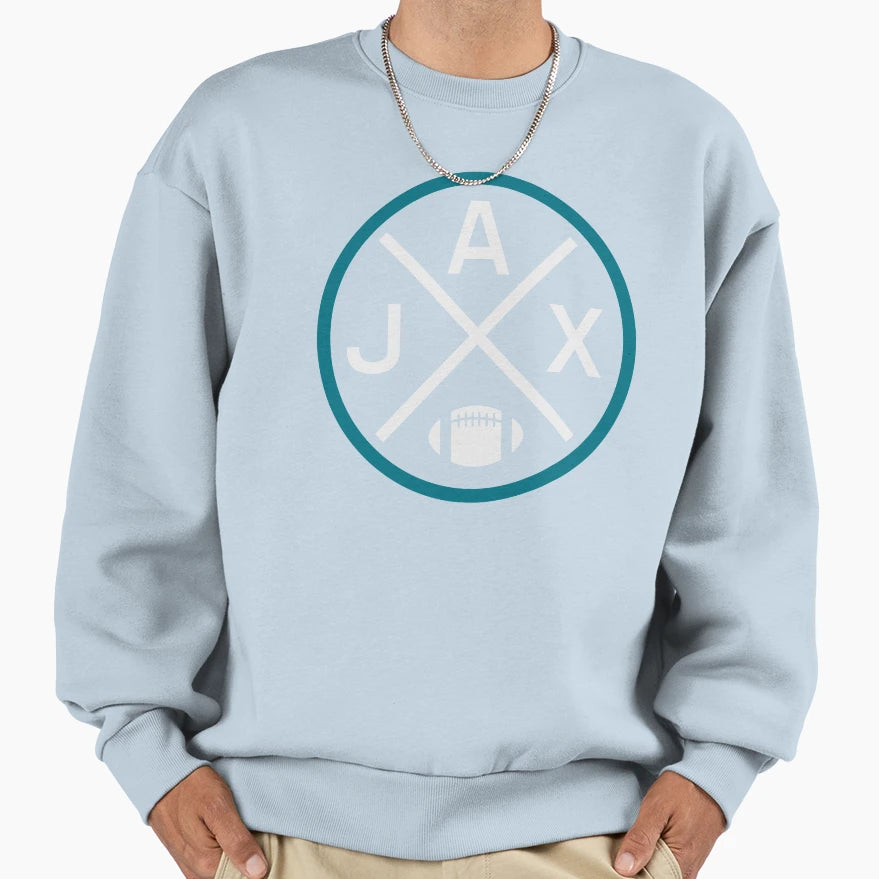 Jacksonville Football Emblem Jax Sweatshirt - Fun Novelty Design for Adults - T-Shirt, Sweatshirt, Hoodie