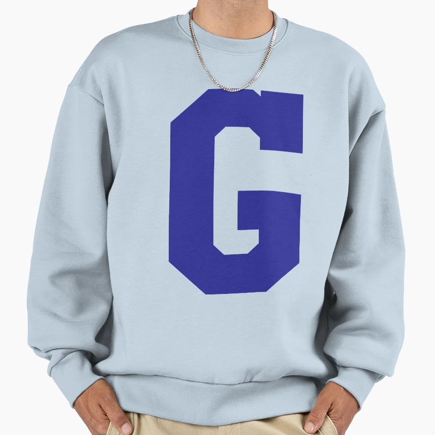 Alphabet Blue G Sports Letter G Sweatshirt - Trendy Graphic Unisex - T-Shirt, Sweatshirt, Hoodie