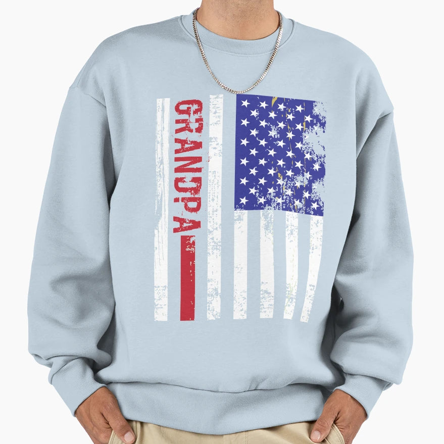 Us Flag Best Grandpa Ever Sweatshirt - Custom Art Print Men Women - T-Shirt, Sweatshirt, Hoodie