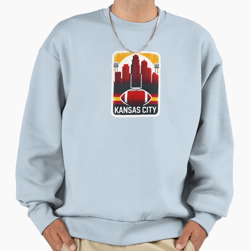 Kansas City Chiefs Football Skyline Sweatshirt - Custom Art Print Unisex - T-Shirt, Sweatshirt, Hoodie