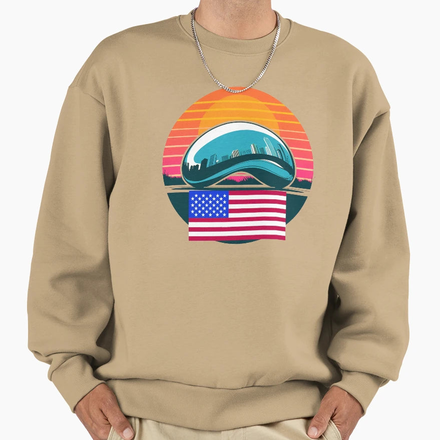 Bean Cloud Gate Chicago Sweatshirt - Streetwear Style Men Women - T-Shirt, Sweatshirt, Hoodie