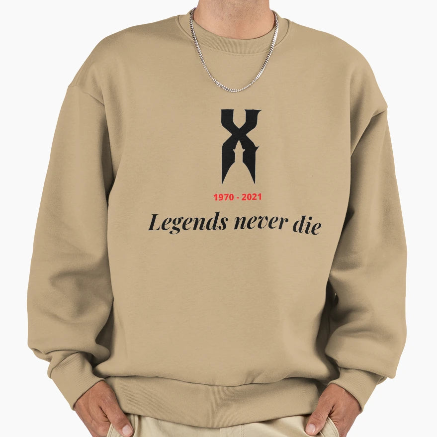 Rip Dmx Legends Never Die Sweatshirt - Novelty Apparel Unisex - T-Shirt, Sweatshirt, Hoodie