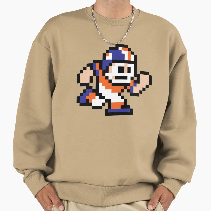 8 Bit Player Denver Broncos Throwback Sweatshirt - Graphic Print Men Women - T-Shirt, Sweatshirt, Hoodie