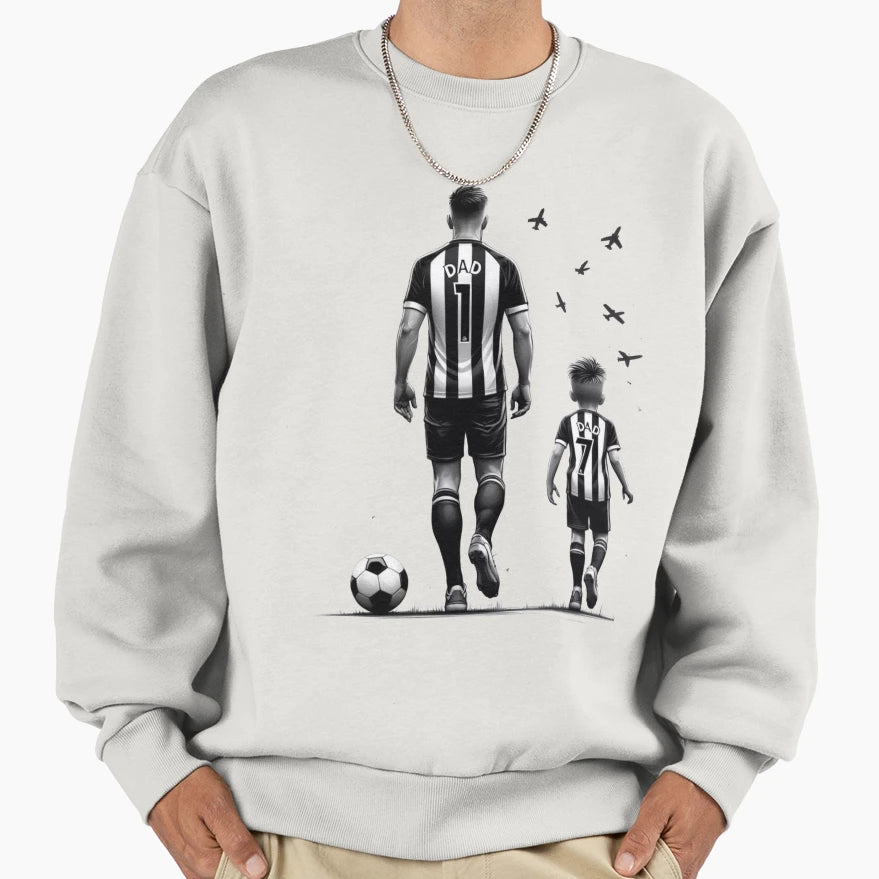 Dad And Son Football Binds Us Sweatshirt - Casual Everyday Wear for Adults - T-Shirt, Sweatshirt, Hoodie