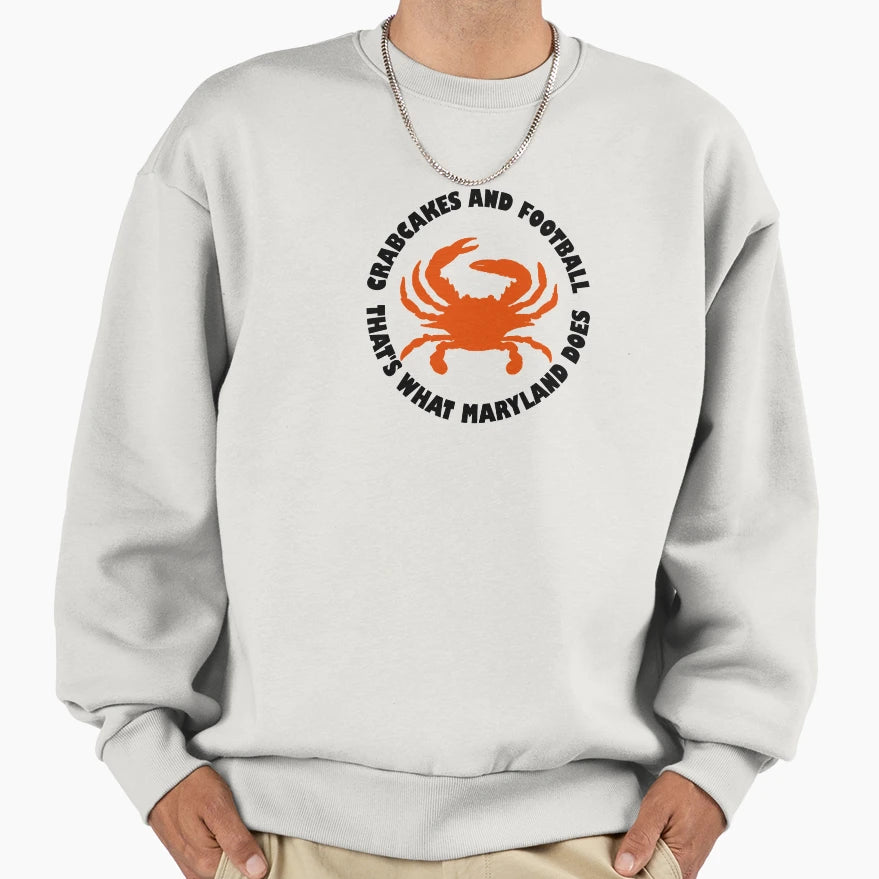 Crabcakes And Football Thats What Sweatshirt - Minimalist Print for Adults - T-Shirt, Sweatshirt, Hoodie