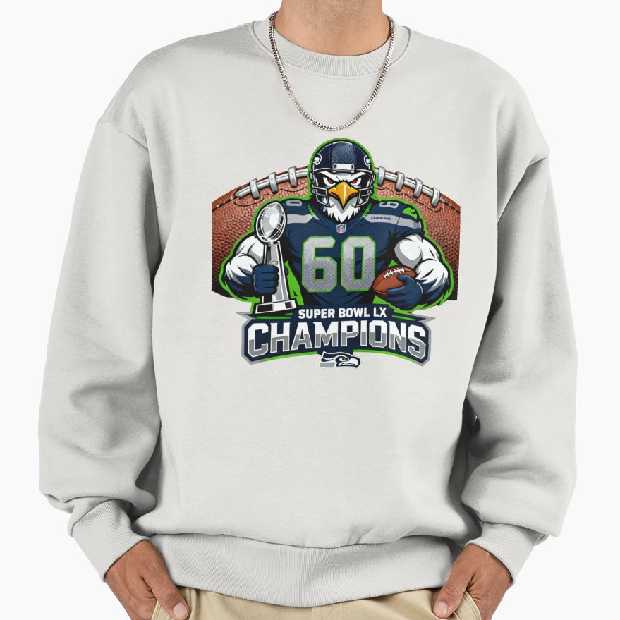 Super Bowl Lx Champions Sweatshirt - Casual Everyday Wear for Adults - T-Shirt, Sweatshirt, Hoodie