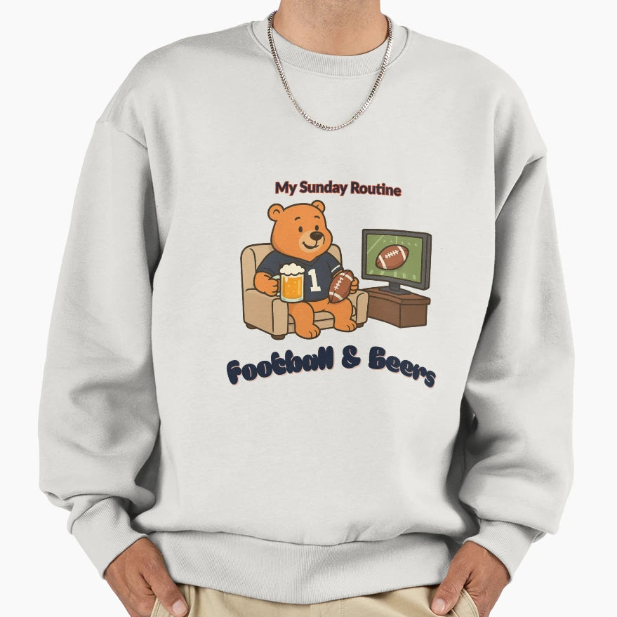 Intage Bears Football Beers Funny Sweatshirt - Custom Art Print Unisex - T-Shirt, Sweatshirt, Hoodie