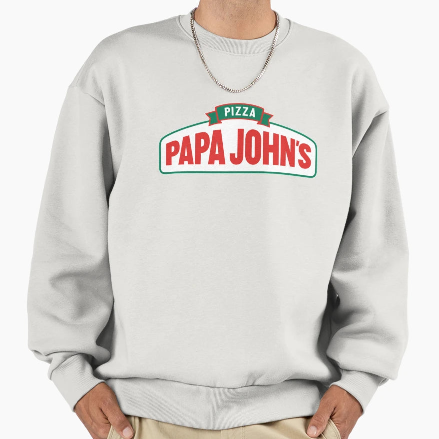 Papa Johnx27S Pizza Fast Food Sweatshirt - Minimalist Print Men Women - T-Shirt, Sweatshirt, Hoodie