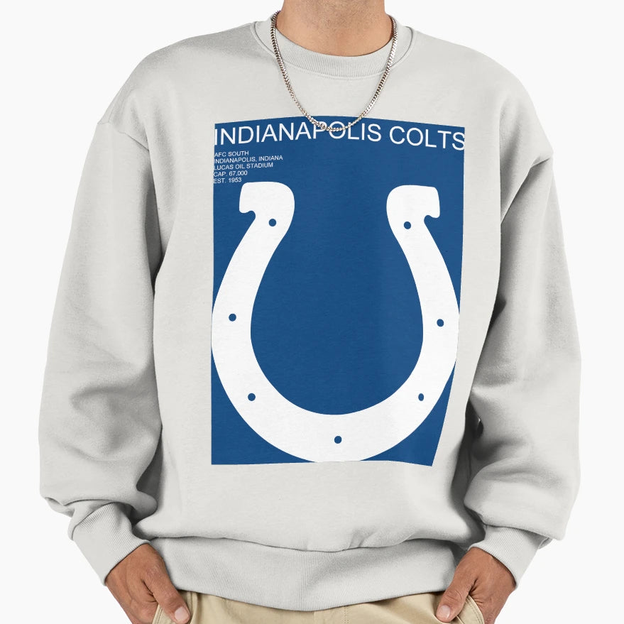 Colts Geometric Minimal Sweatshirt - Minimalist Print Men Women - T-Shirt, Sweatshirt, Hoodie