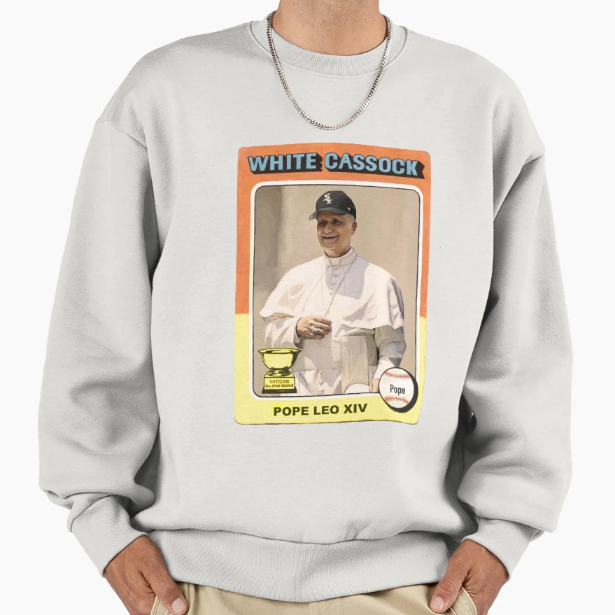 Pope Leo Xiv Baseball Card Sweatshirt - Novelty Apparel Unisex - T-Shirt, Sweatshirt, Hoodie