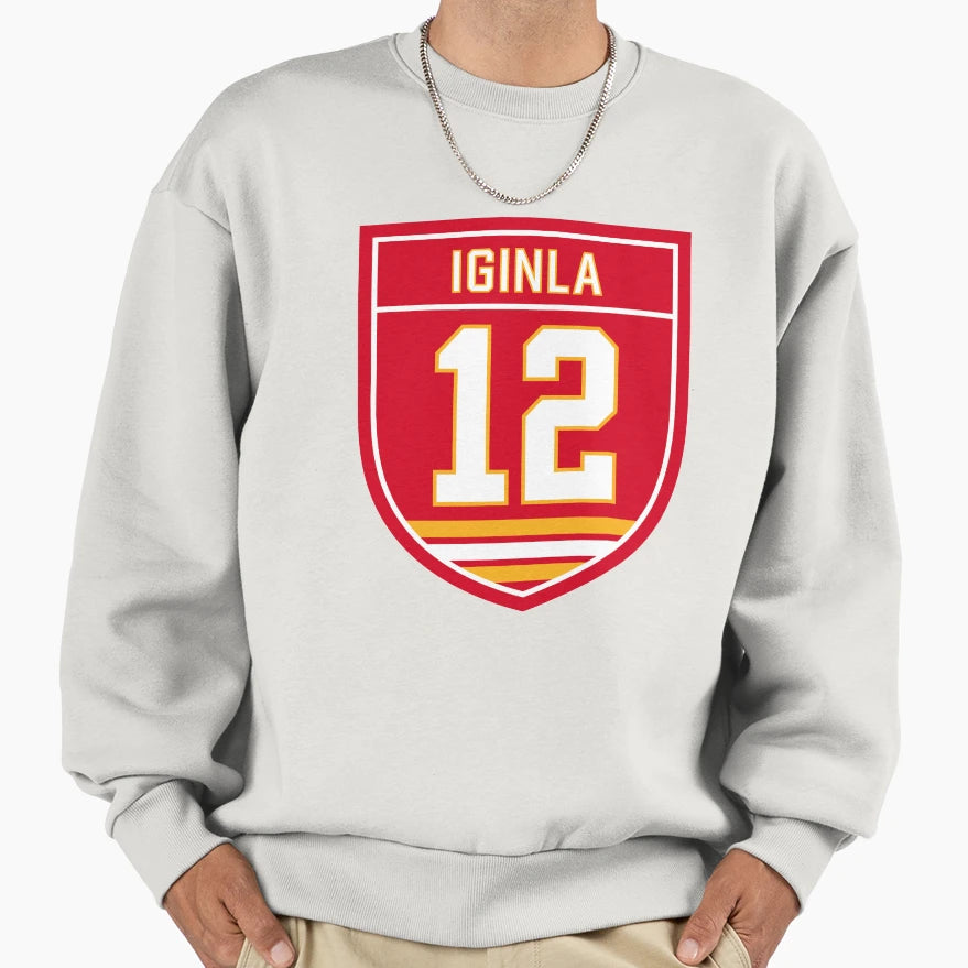 Jarome Iginla Calgary 12 Emblem Sweatshirt - Streetwear Style Unisex - T-Shirt, Sweatshirt, Hoodie