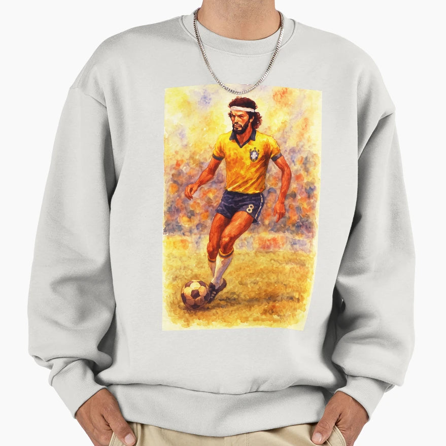Socrates Football Legend Sweatshirt - Custom Art Print for Adults - T-Shirt, Sweatshirt, Hoodie