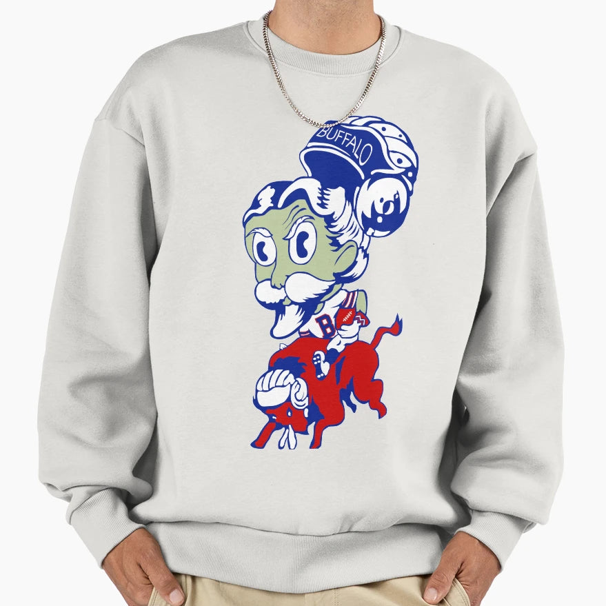 Buffalo Bill Football Sweatshirt - Novelty Apparel for Adults - T-Shirt, Sweatshirt, Hoodie