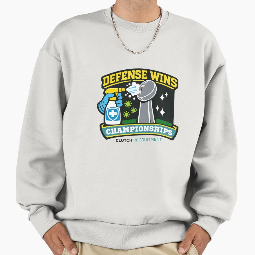 Defense Wins Championships Sweatshirt - Novelty Apparel for Adults - T-Shirt, Sweatshirt, Hoodie